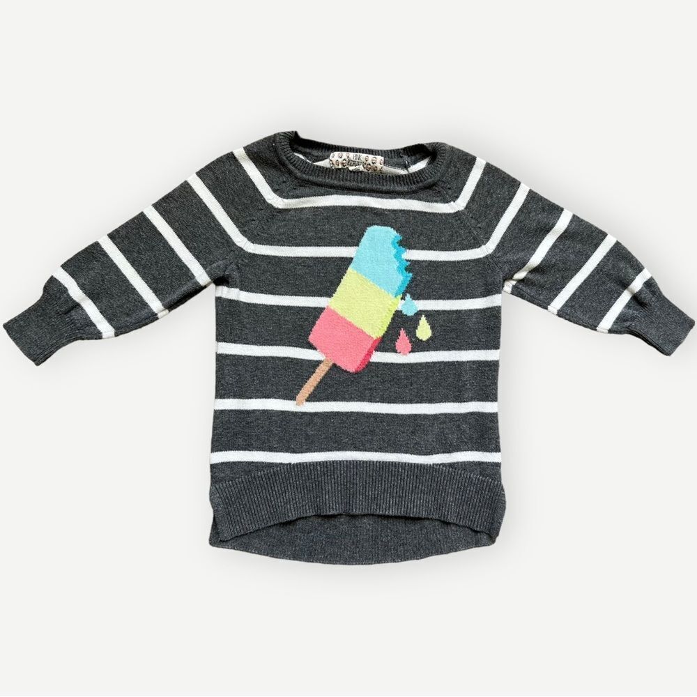 Pink Republic Girls Toddler Kids Knit Popsicle Crewneck Pullover Sweater. 4. 4T.